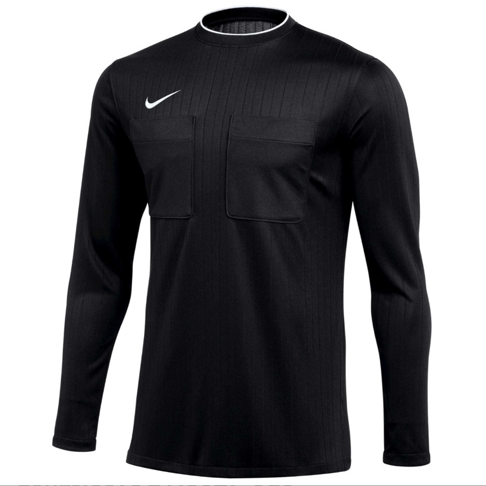 Nike Dri-Fit Mens Referee 2 Jersey Long Sleeve Black Sports Shirt Active Large